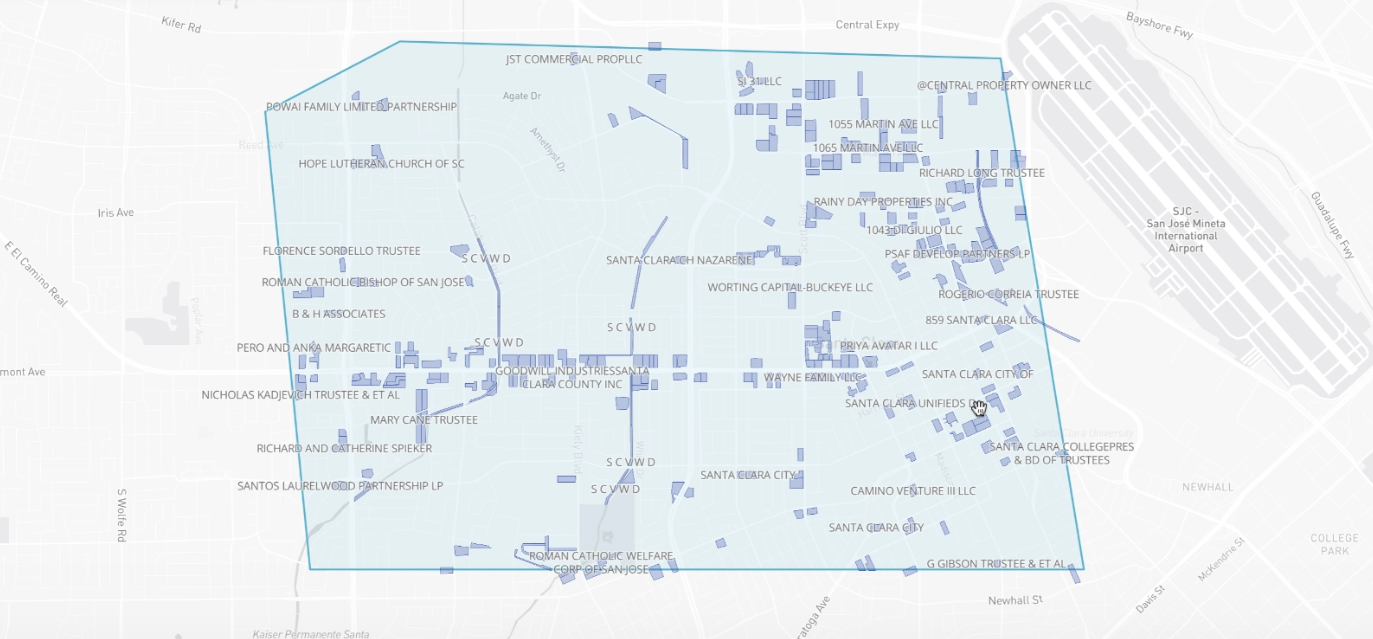 Property ownership map interface